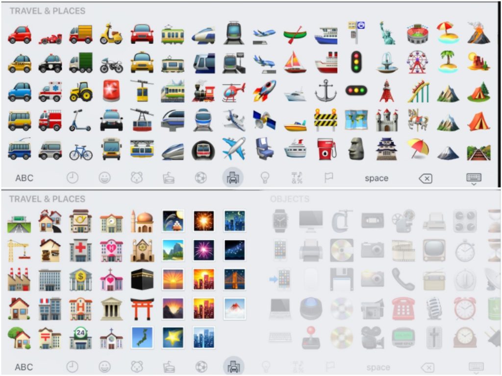 Travel and Place Emoji